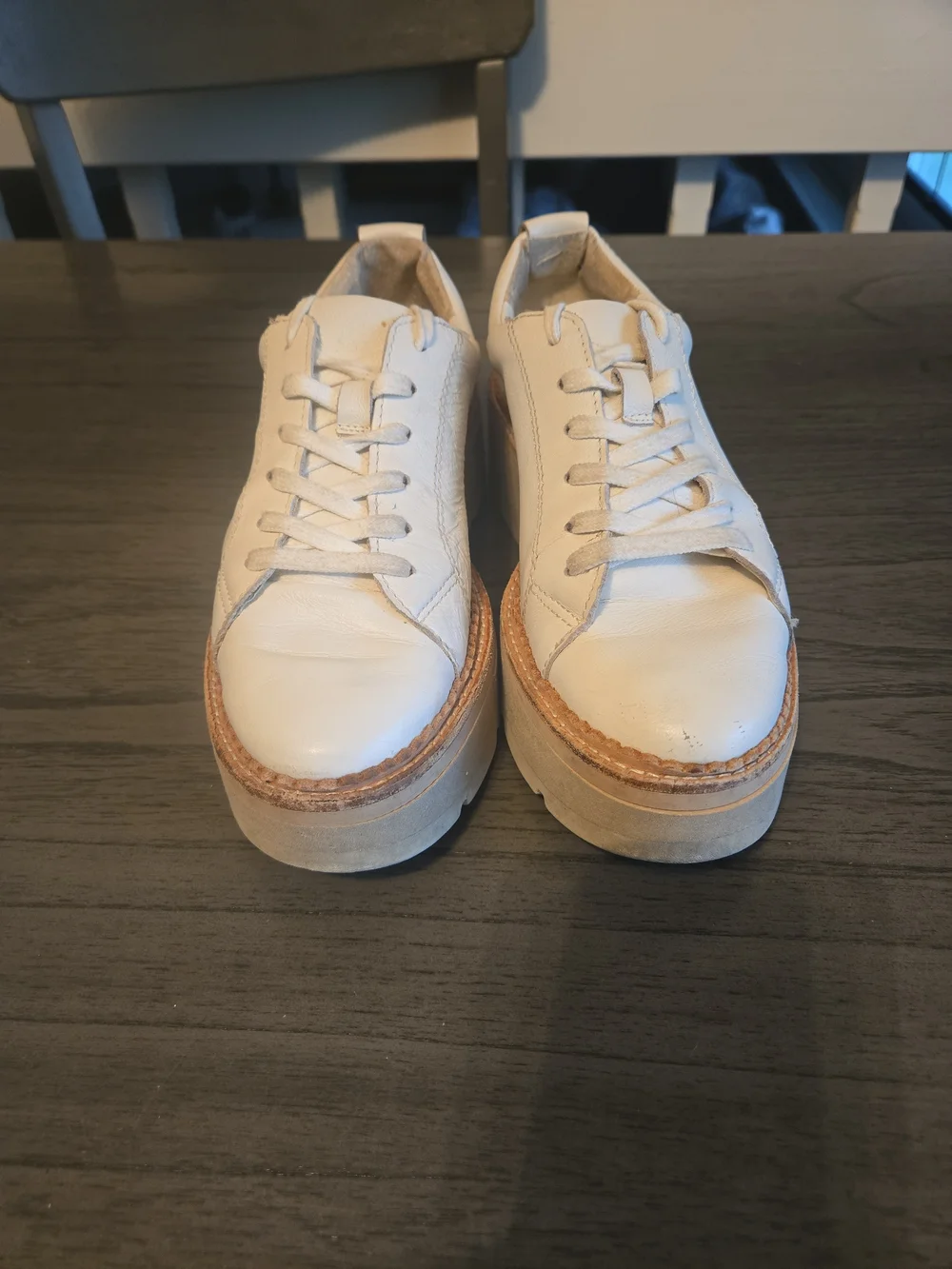 Dolce Vita Cream White Platform Lace-Up Sneakers